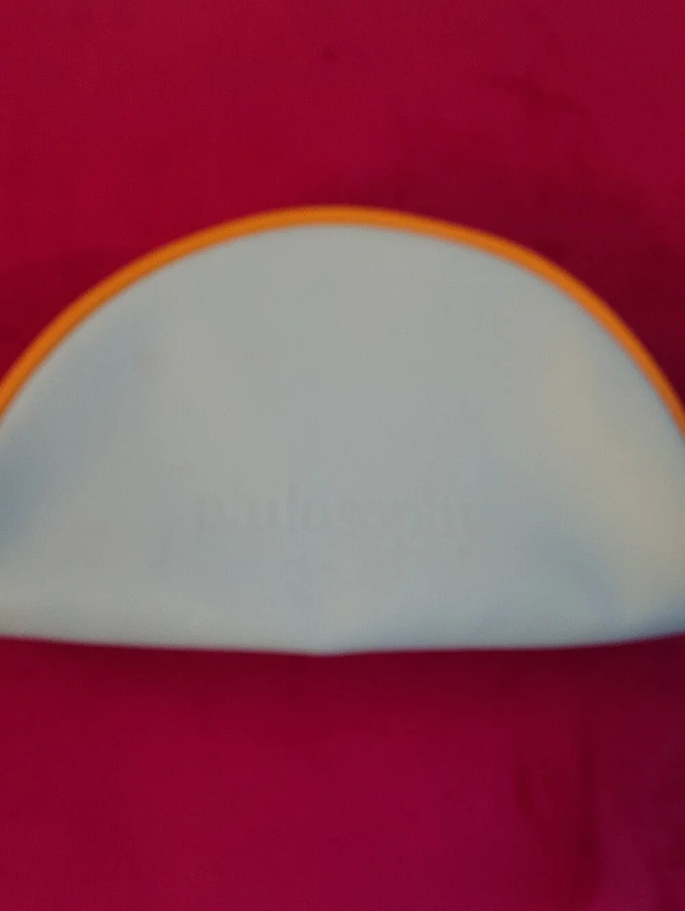 Philosophy White Cosmetic Pouch with Orange Trim